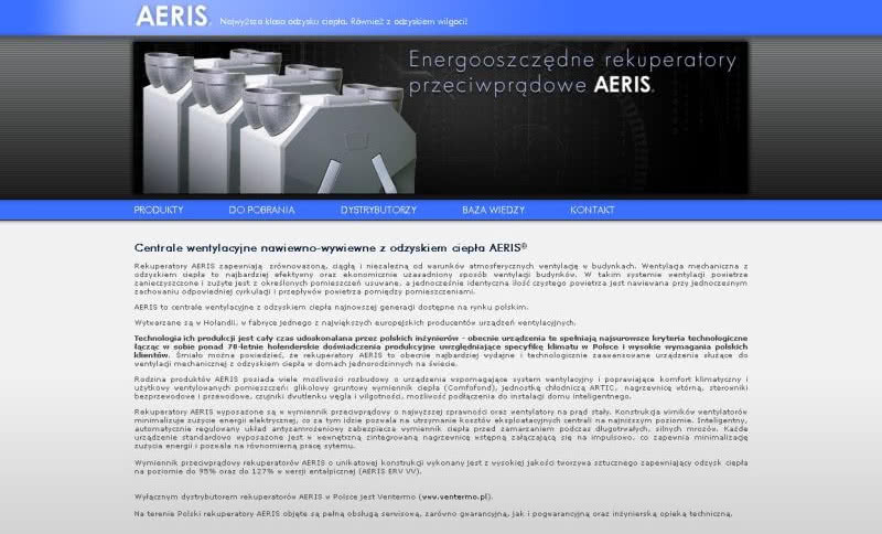 Nowa strona internetowa firmy AERIS