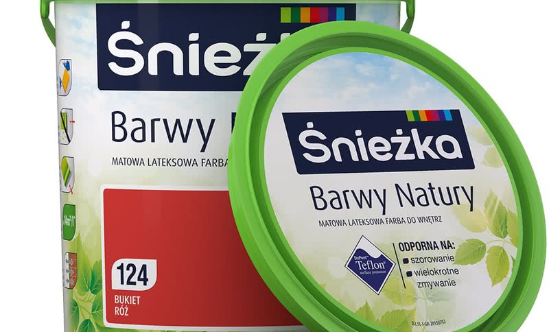 Nowe opakowanie farby Śnieżka Barwy Natury