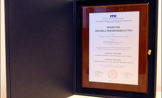 Deklaracja Środowiskowa dla firmy Knauf Insulation